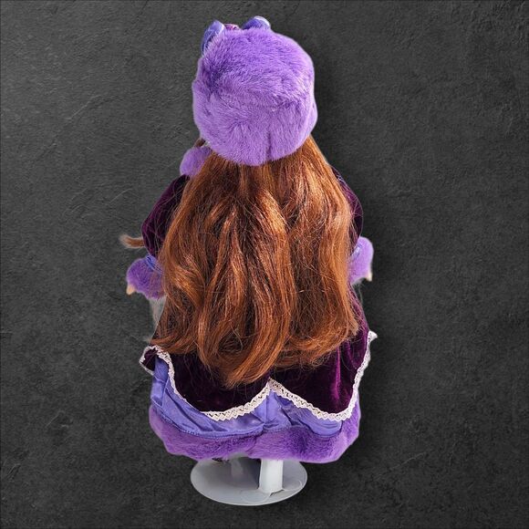 Haunted Porcelain Doll Samantha Victorian Purple Dress Muff Paranormal Energy - Picture 3 of 5